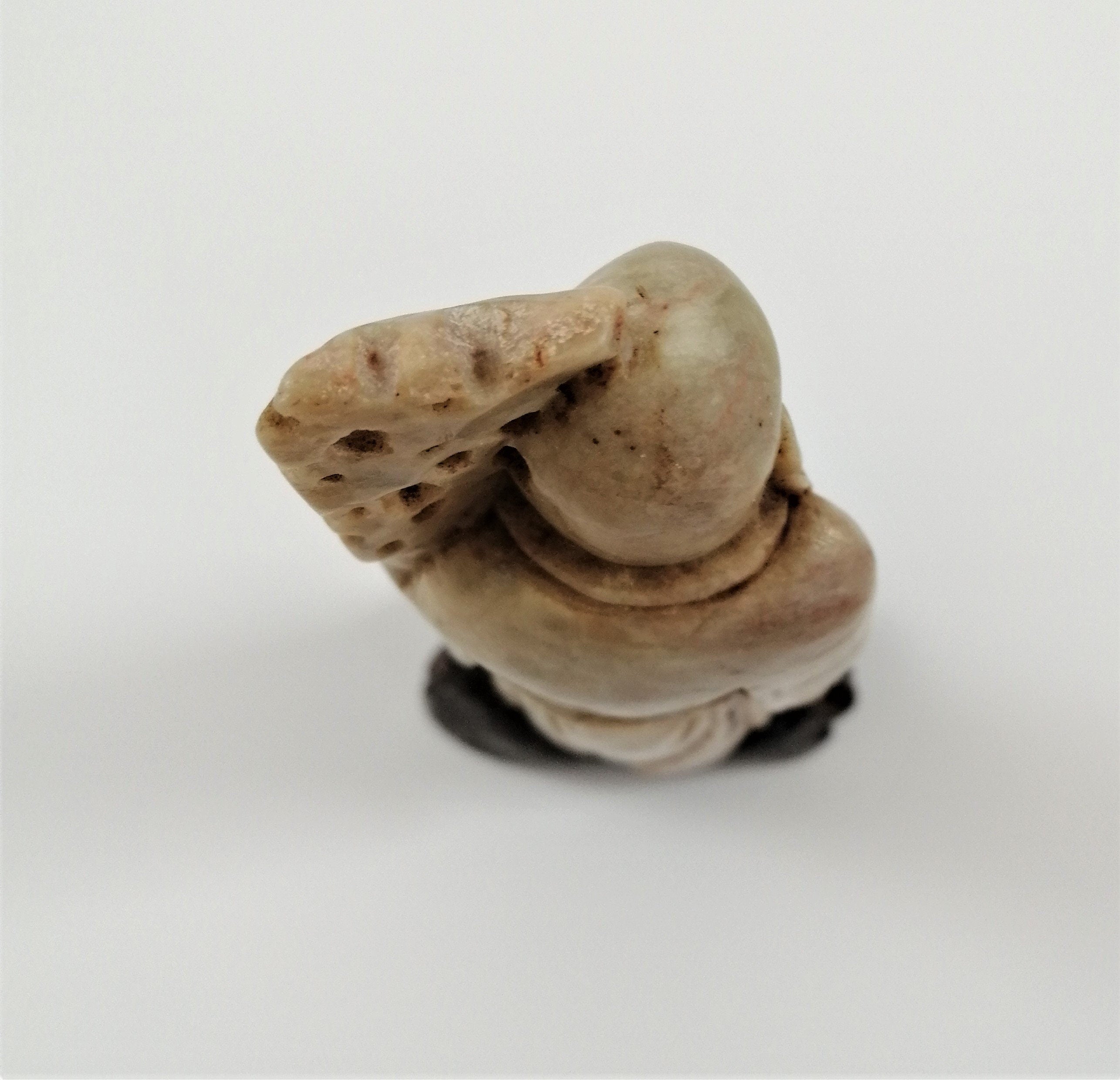 Antique Carved Soapstone Shou Figurine: Chinese God of Longevity