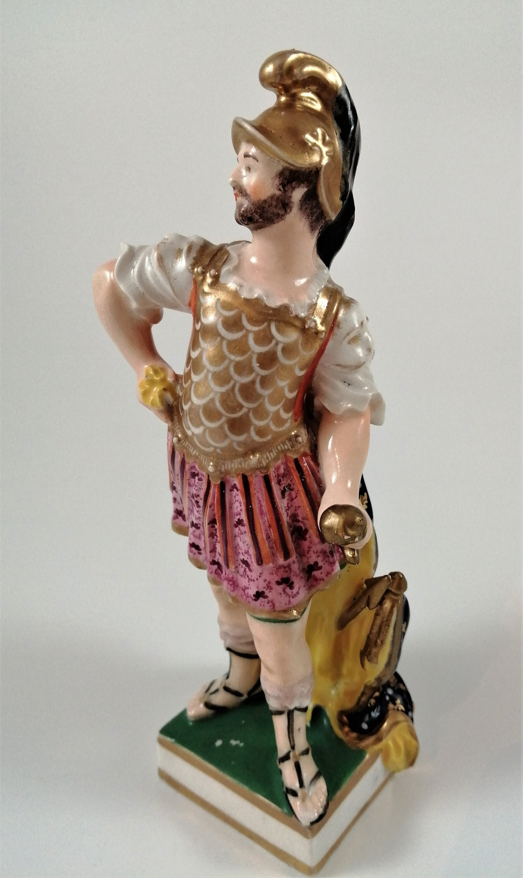 Antique Derby Porcelain Mars Figurine: Roman God of War, Bloor Period c. 1830