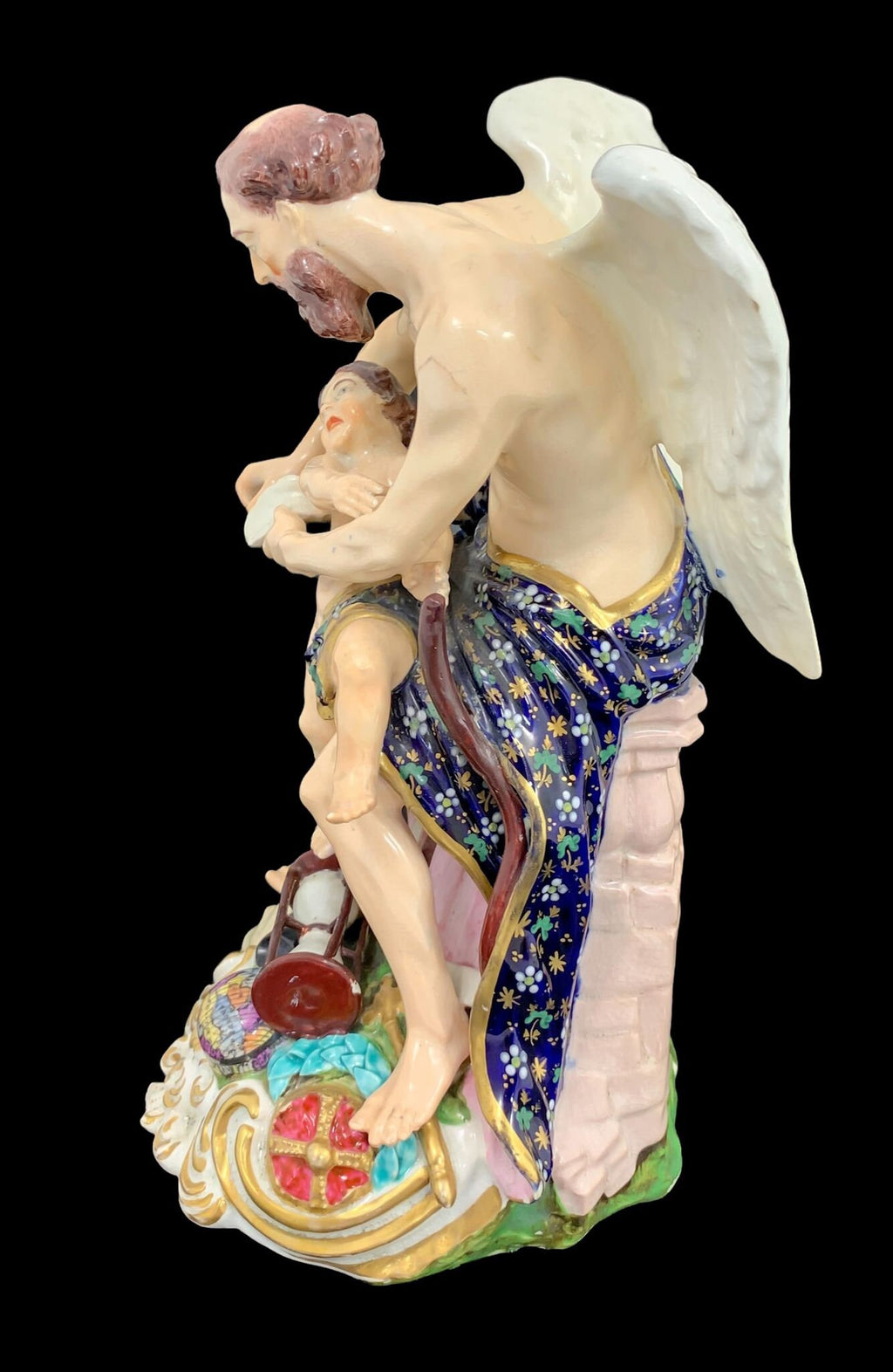 Early Derby Porcelain Figure: Time Clipping Wings of Love, c. 1765