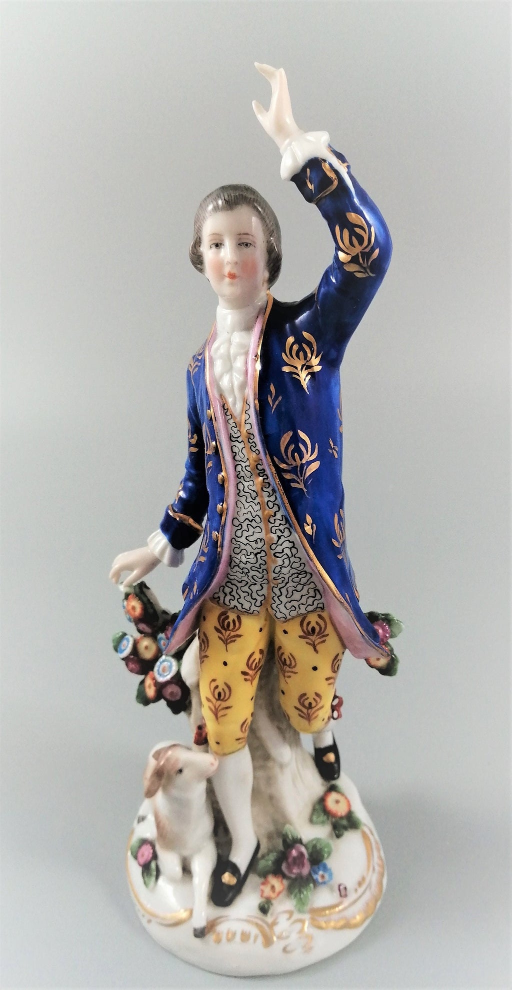 Antique Samson porcelain figurine, with gold anchor pseudo-marked to Chelsea