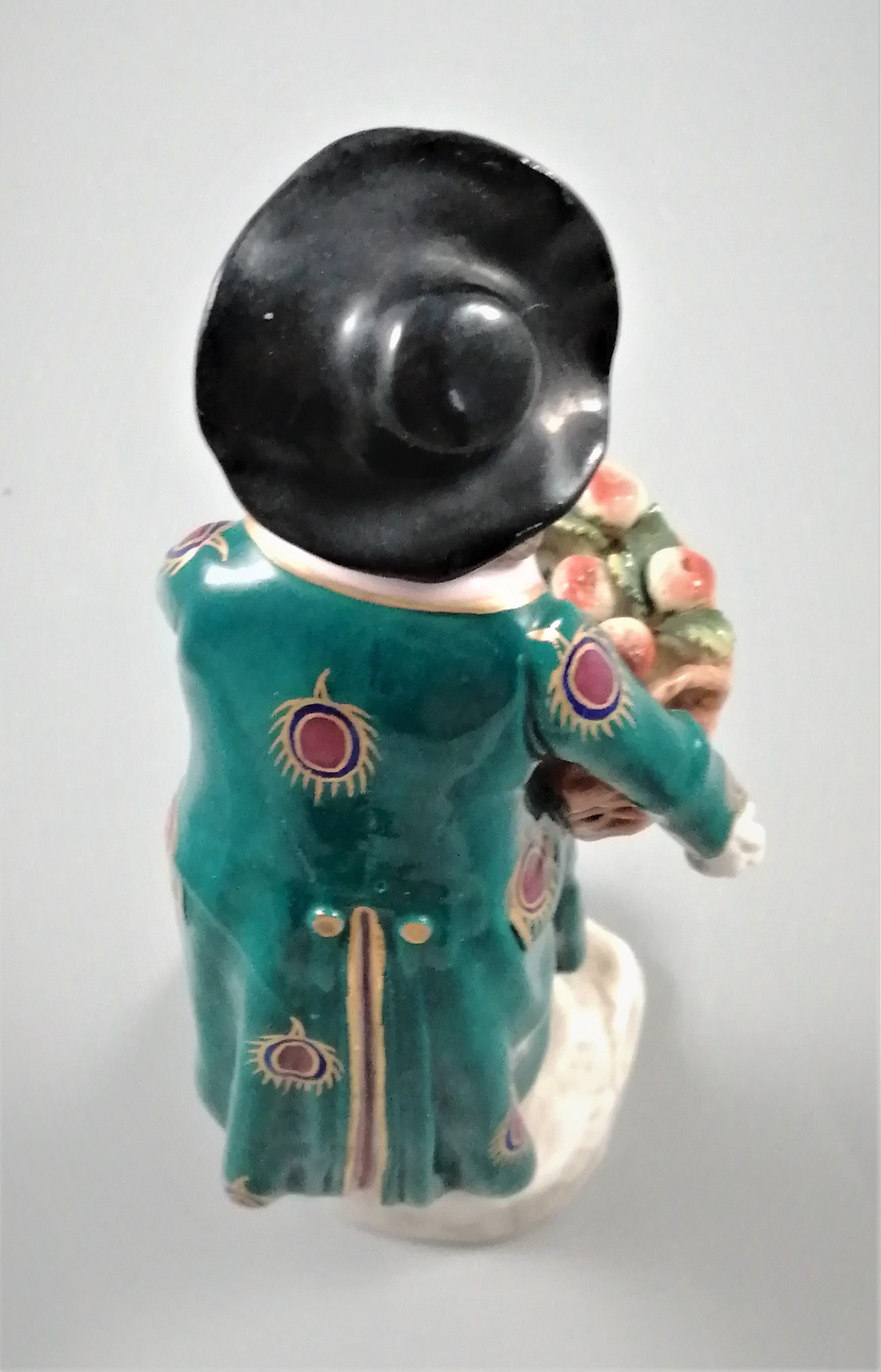 Antique Samson Porcelain Figurine: Young Man with Apple Basket, 19th Century French Decor