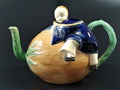 Antique Joseph Holdcroft majolica teapot Chinaman on a melon,с.1870.Very rare