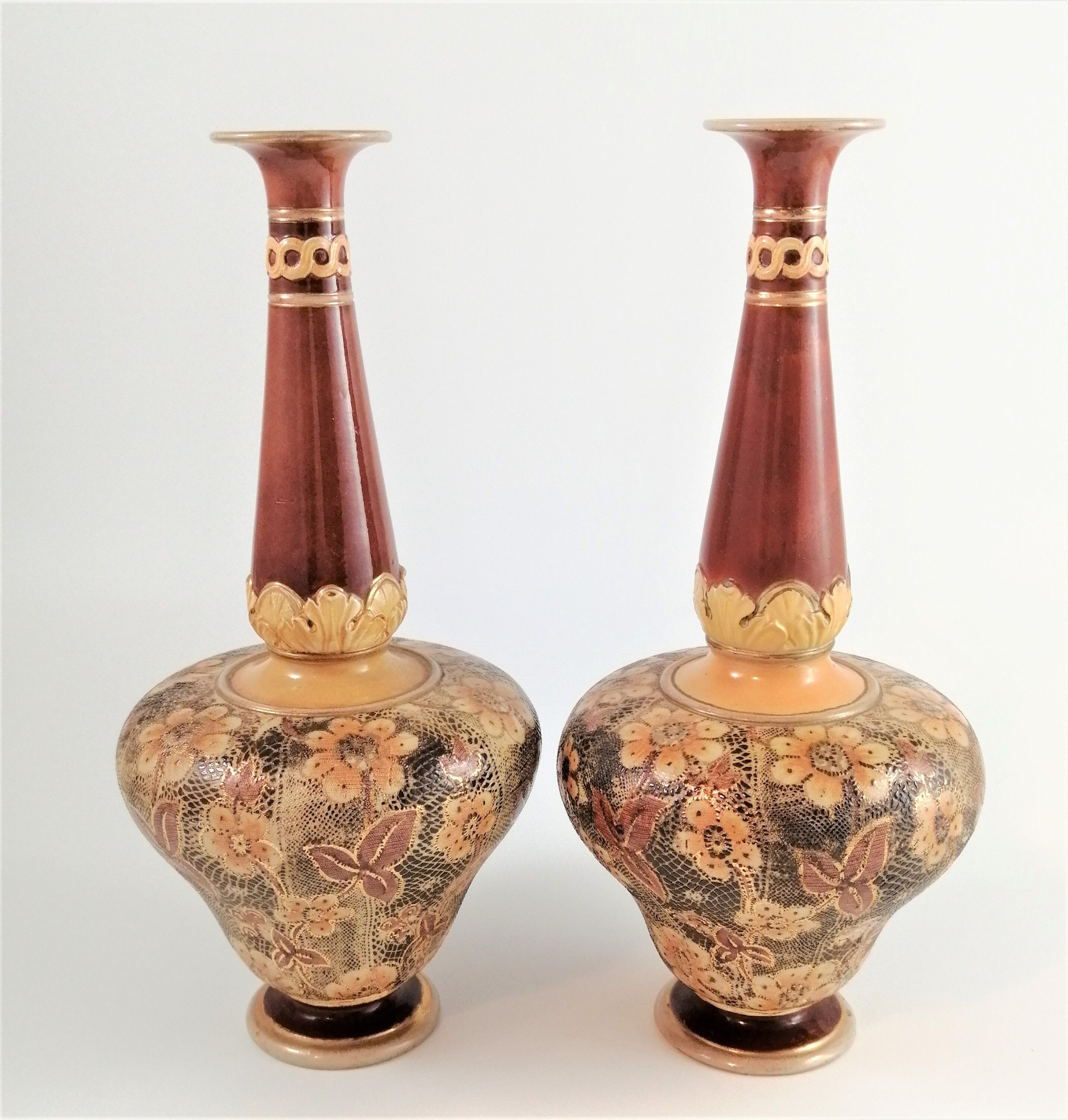 Late 19th Century Royal Doulton Slater's Patent Vase,set of 2
