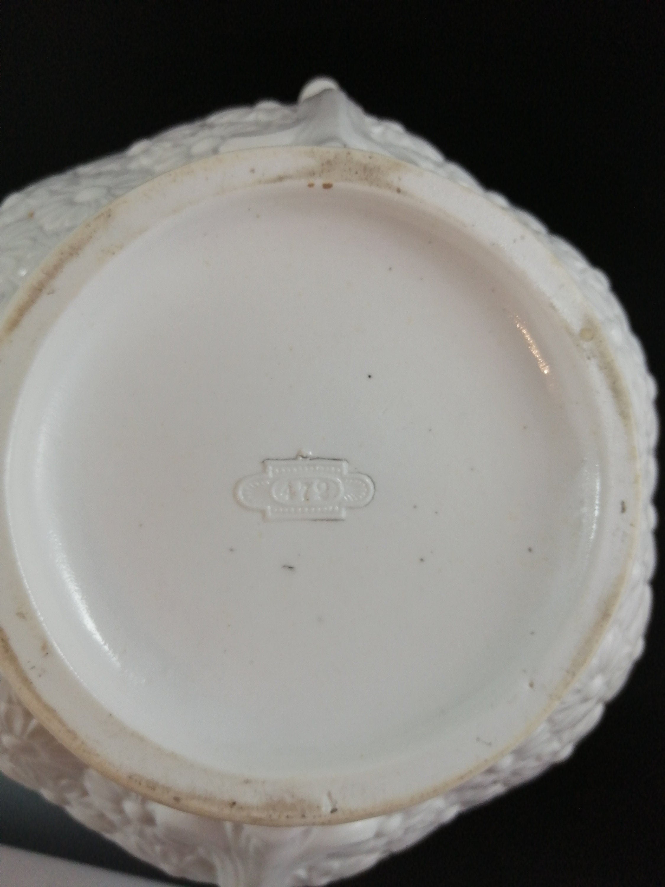 Antique Ridgway white rosette china jug ,c.1820