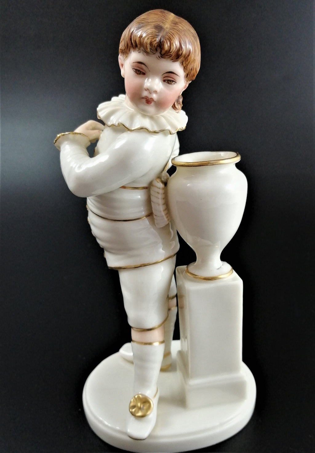 Rare Royal Worcester Figurine: Boy with Vase by James Hadley, 1883