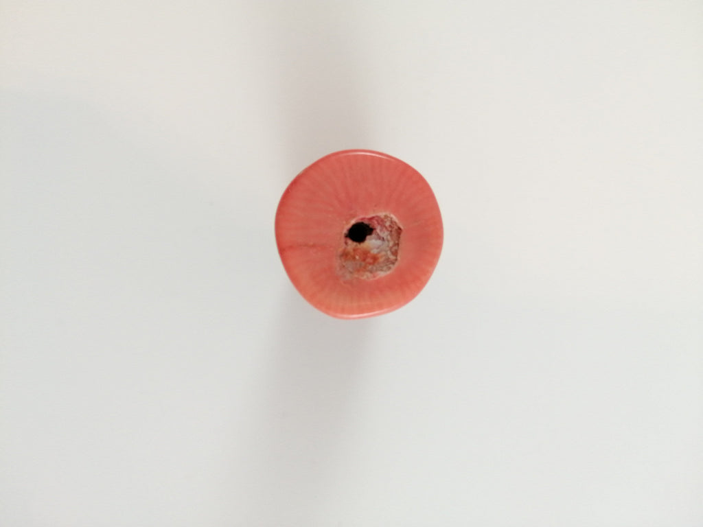 Antique Cylindrical, Barrel Natural Salmon Pink  Coral Bead 36,08 g.