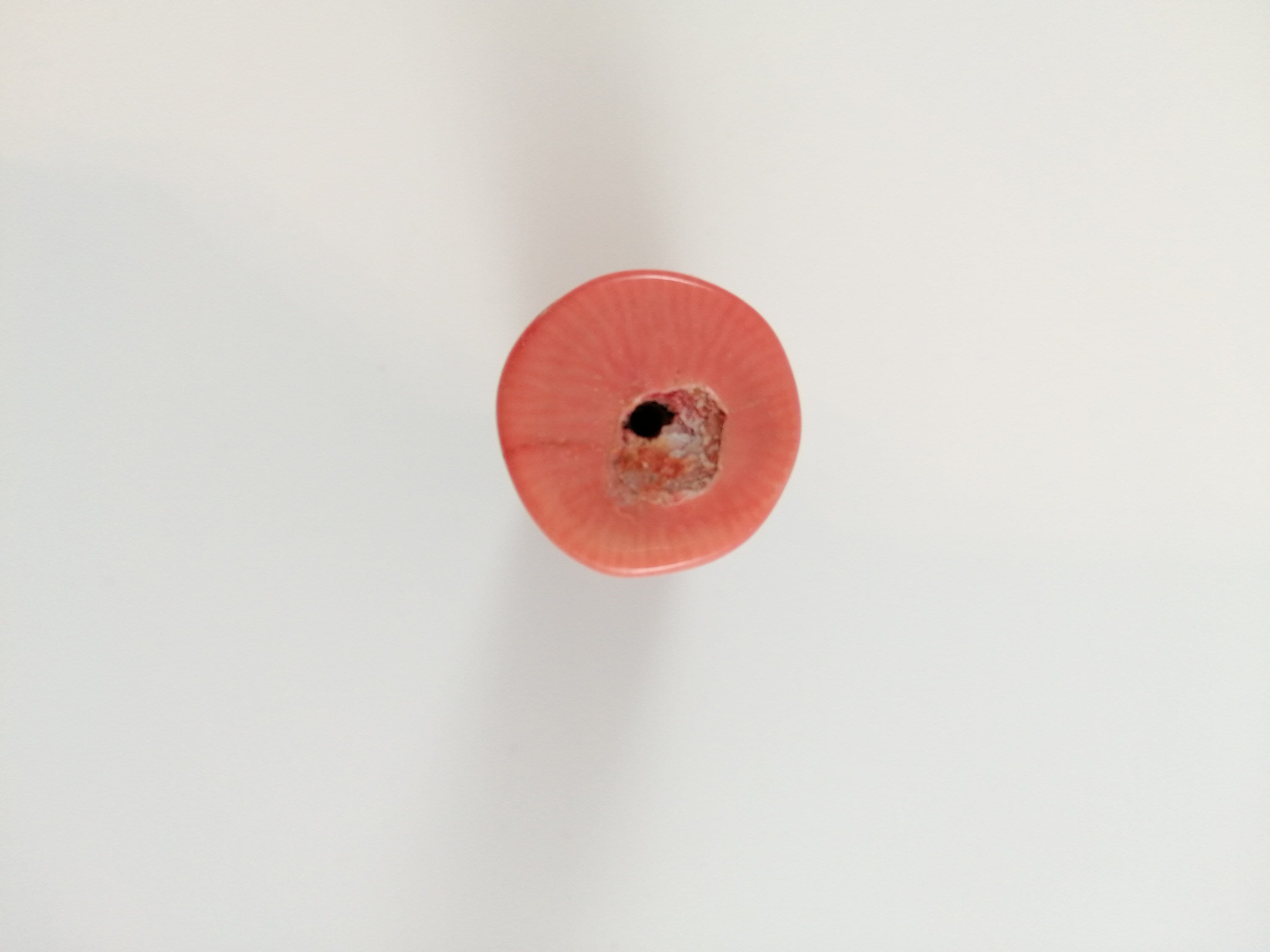 Antique Cylindrical, Barrel Natural Salmon Pink  Coral Bead 36,08 g.