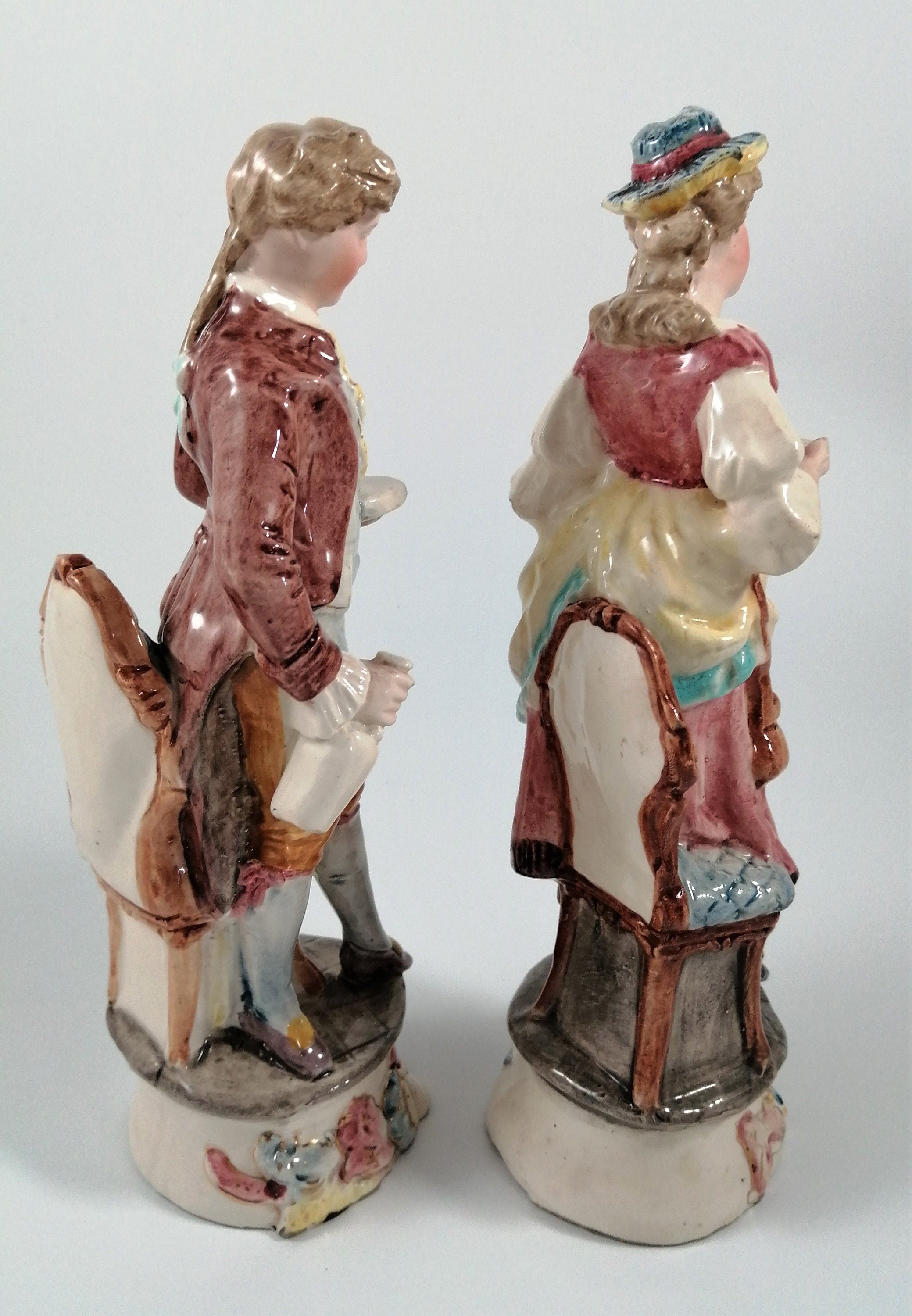 Antique pair of porcelain figurines, possibly by the Brothers Urbach