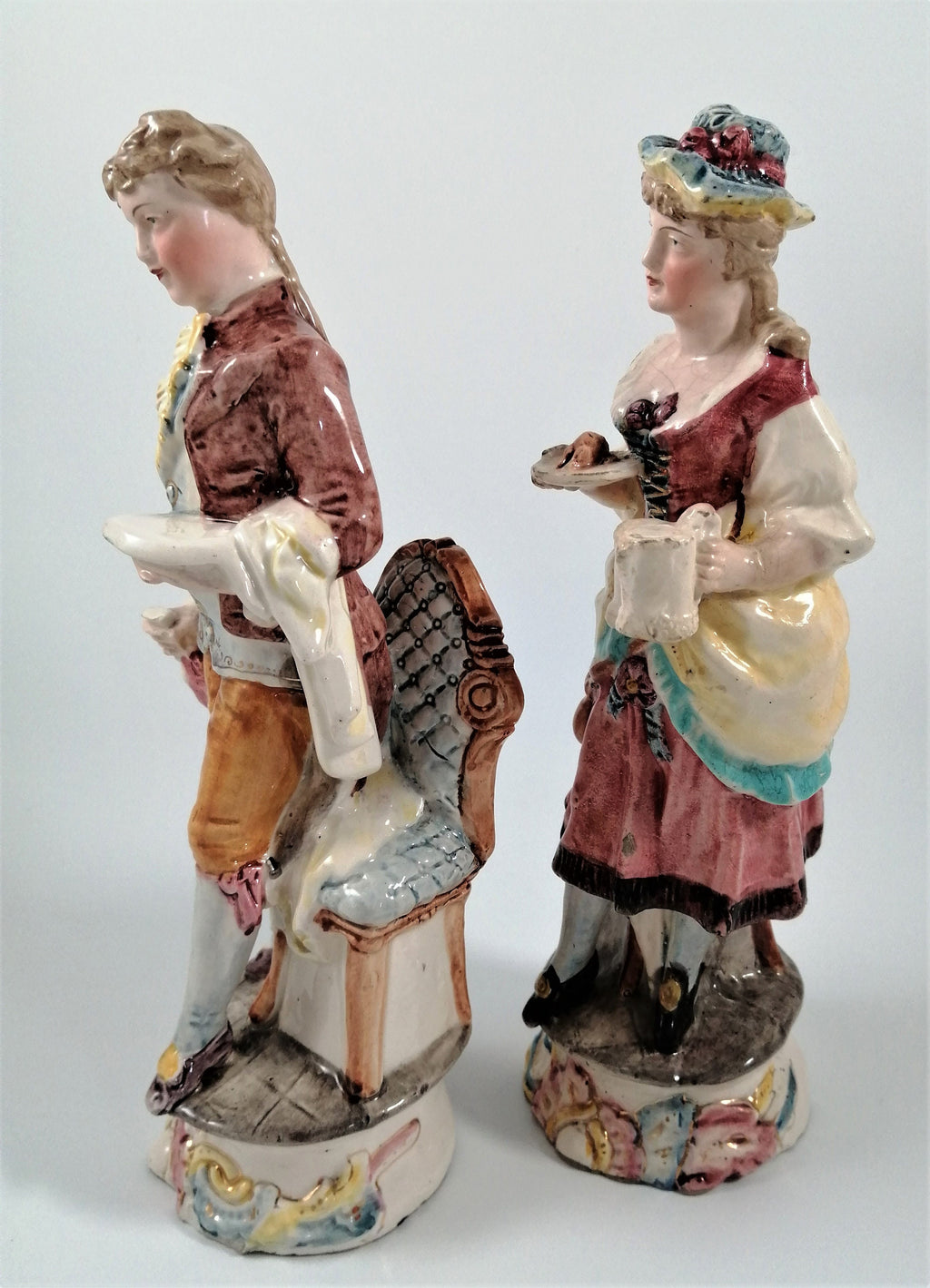 Antique pair of porcelain figurines, possibly by the Brothers Urbach
