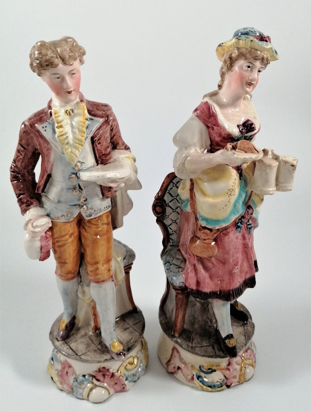Antique pair of porcelain figurines, possibly by the Brothers Urbach
