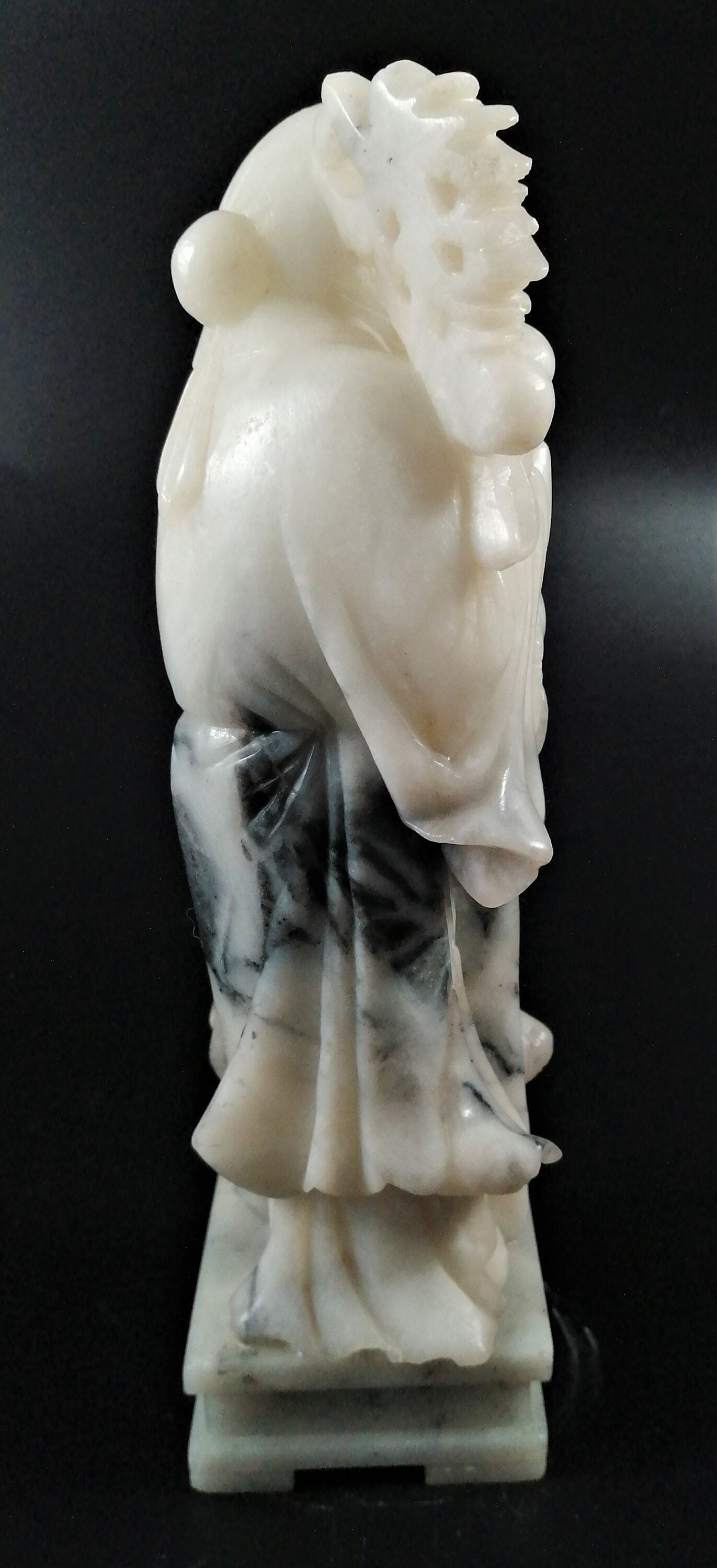 Chinese Republic carved soapstone figurine of Shou (壽),also known as Shouxing 壽星.