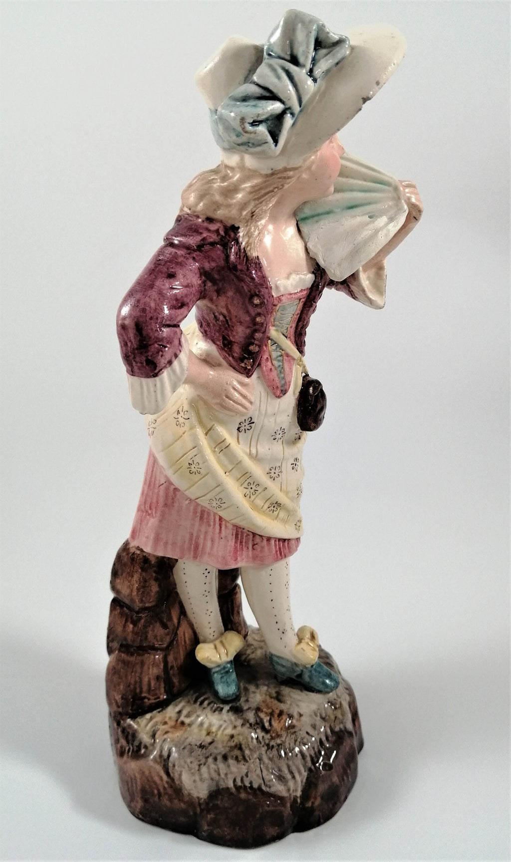 Brothers Urbach Antique Porcelain Figurine: Edwardian Girl with Fan