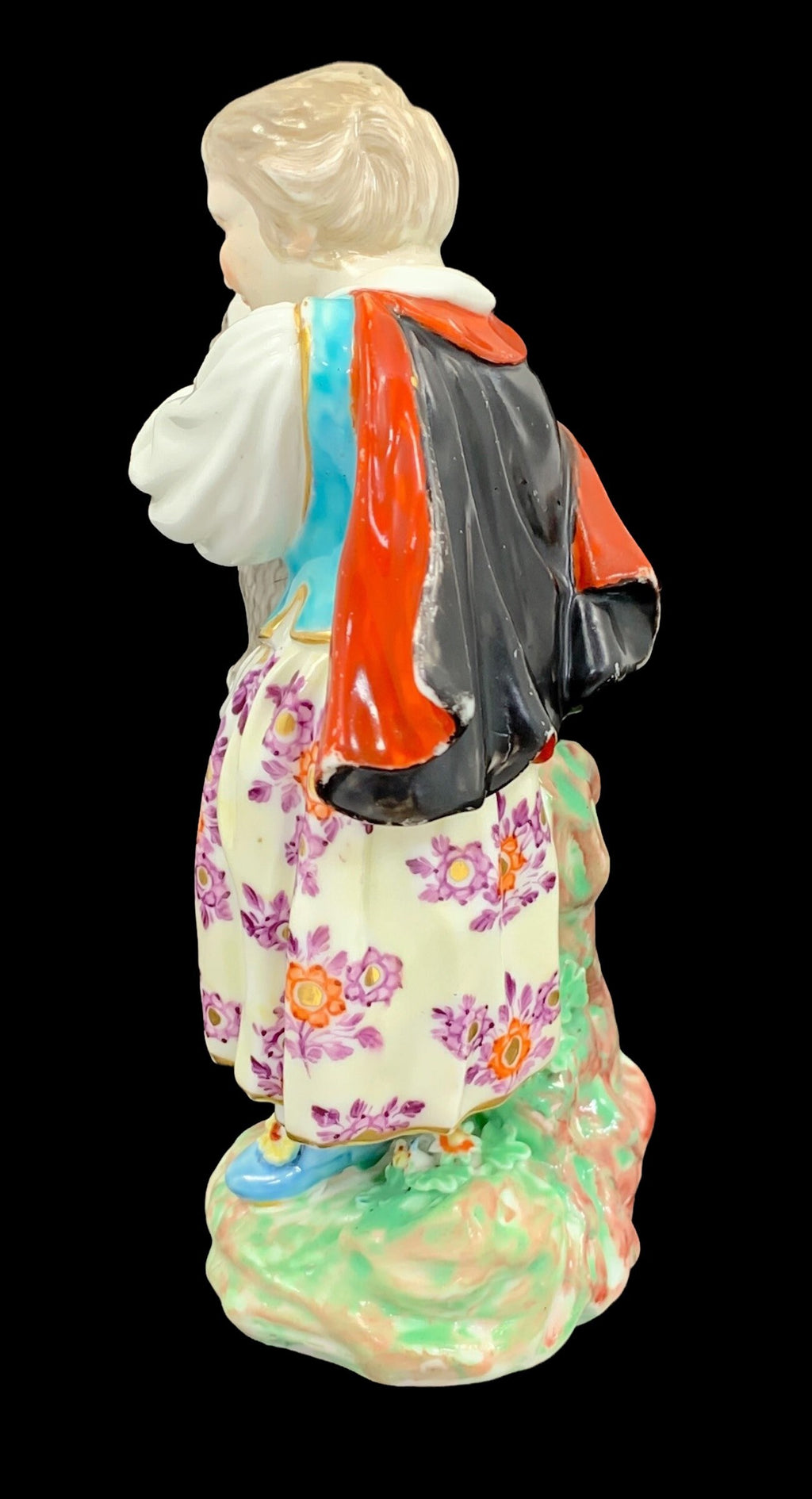 Rare Derby Porcelain Figurine: Girl with Macaroni Cat, c.1775