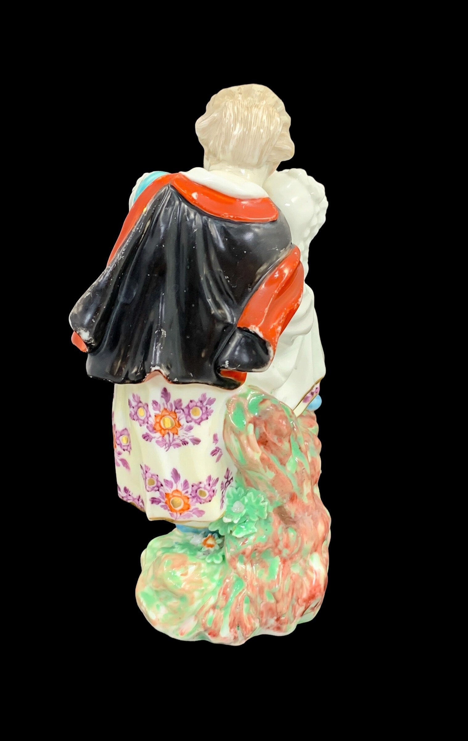 Rare Derby Porcelain Figurine: Girl with Macaroni Cat, c.1775