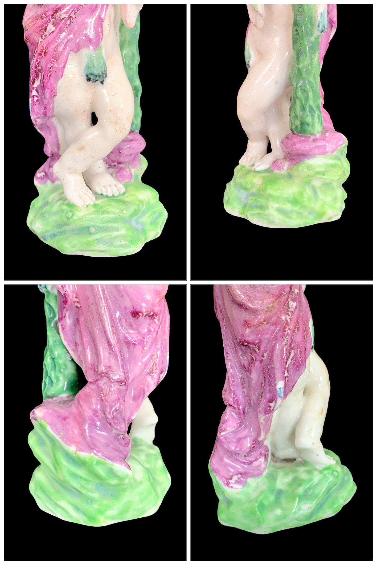 Antique Chelsea-Derby Porcelain Putto Figurine: Young Hercules, c. 1775