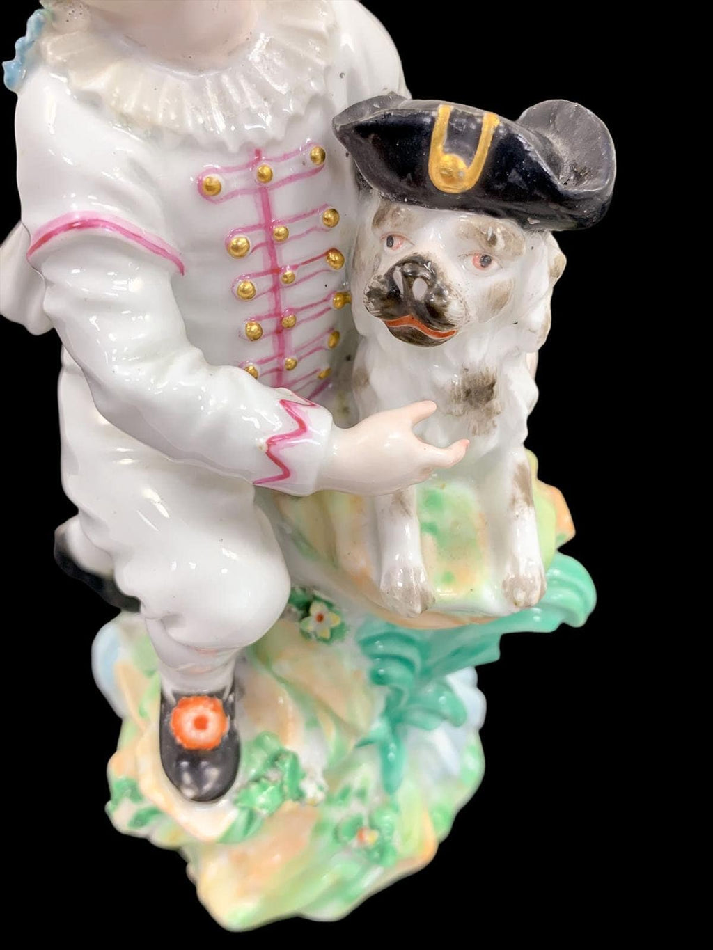 Rare Derby Porcelain Figurine: Boy with Macaroni Dog, c.1775