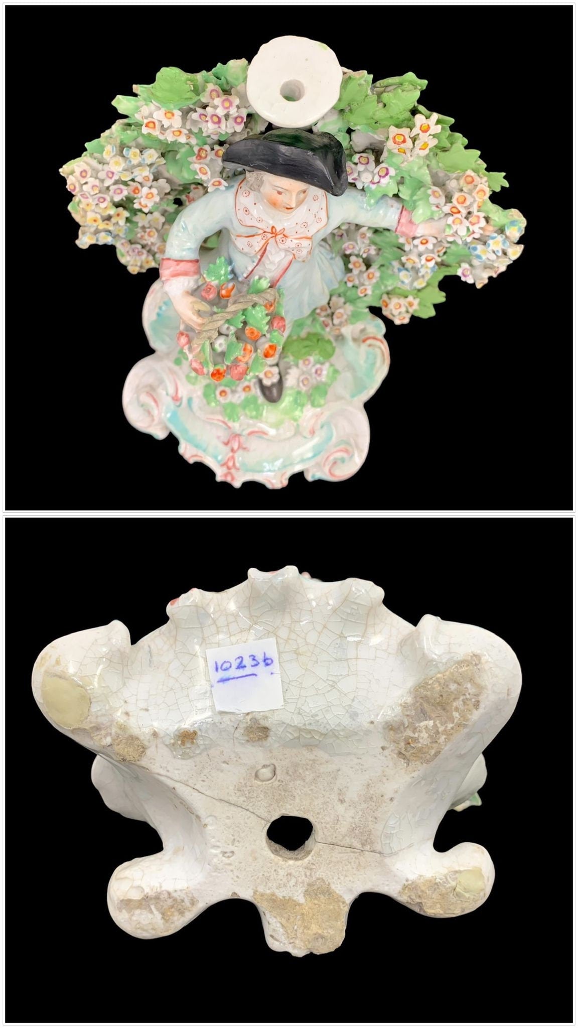 Rare Derby Porcelain Figural Candlesticks: Basket Shepherds, Circa 1765