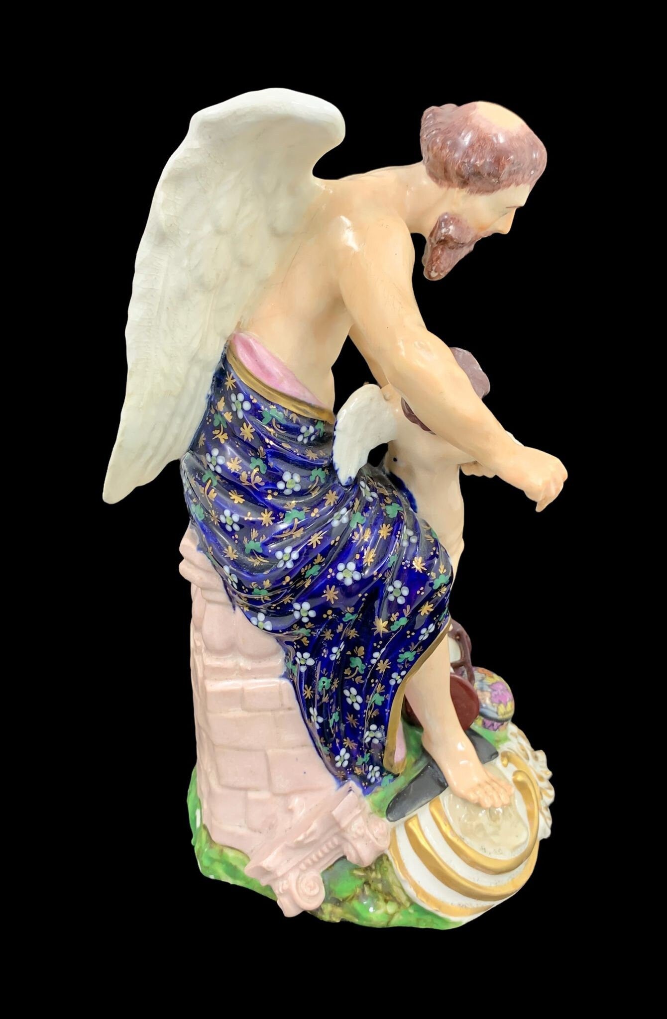 Early Derby Porcelain Figure: Time Clipping Wings of Love, c. 1765
