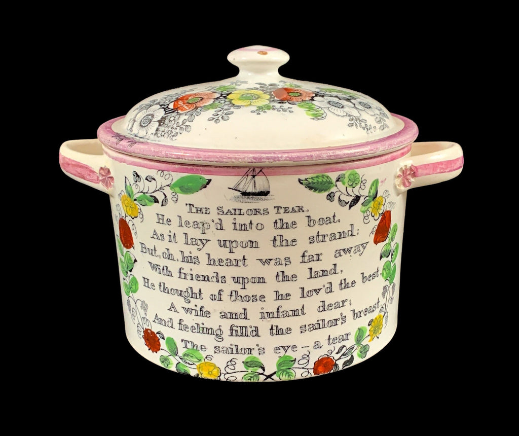 19th Century Sunderland Lustre Lidded Pot.Rare