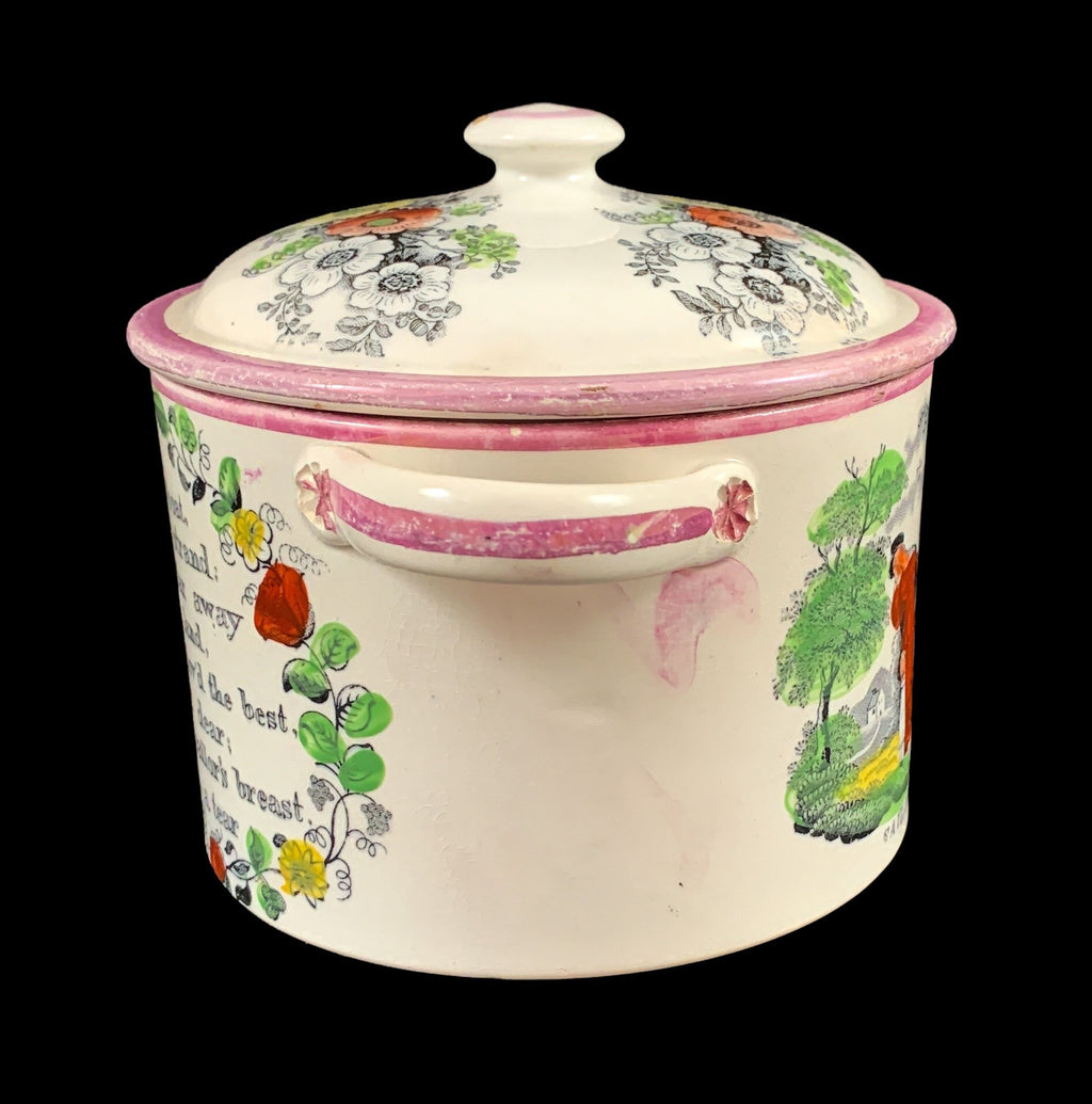19th Century Sunderland Lustre Lidded Pot.Rare