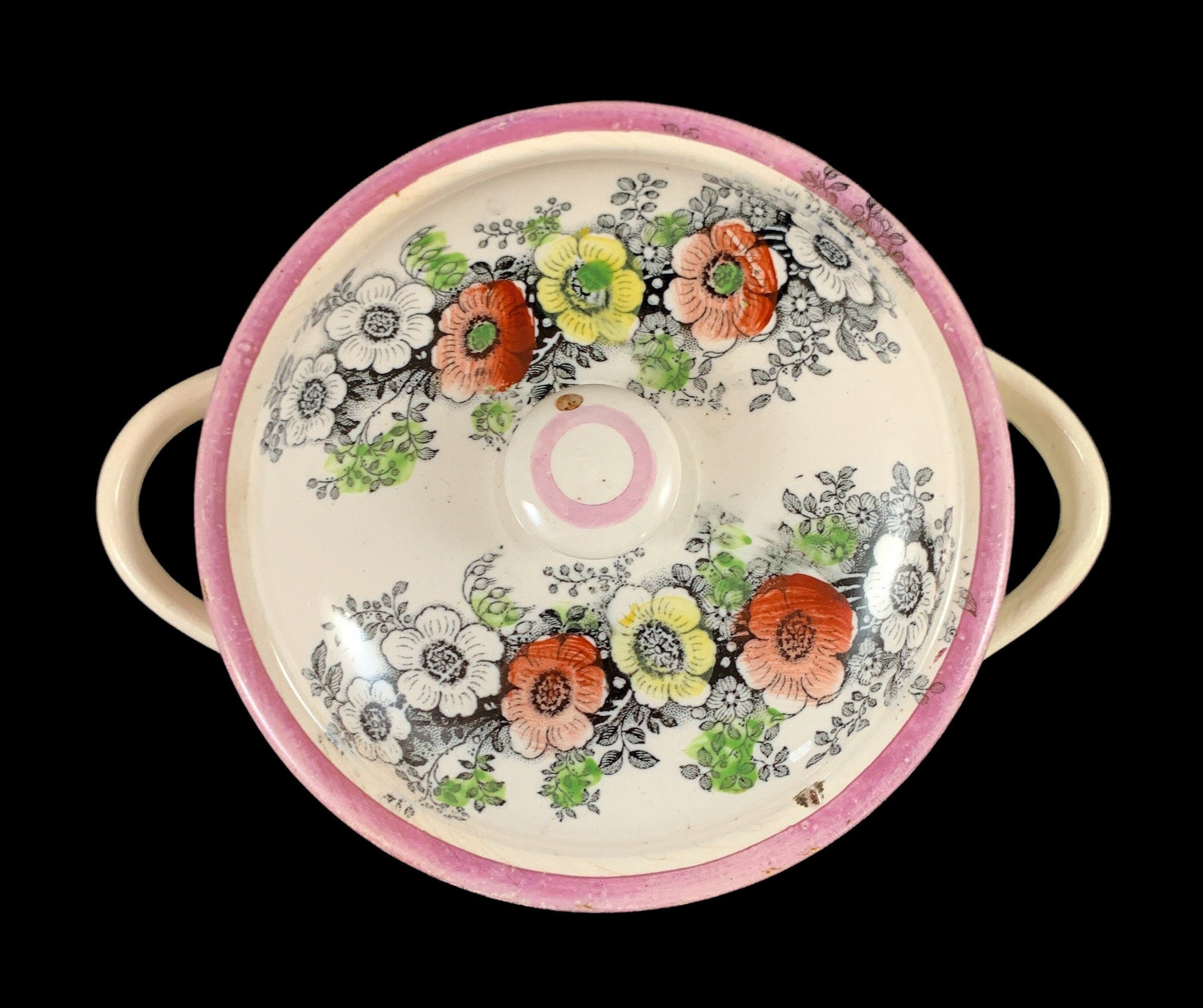 19th Century Sunderland Lustre Lidded Pot.Rare