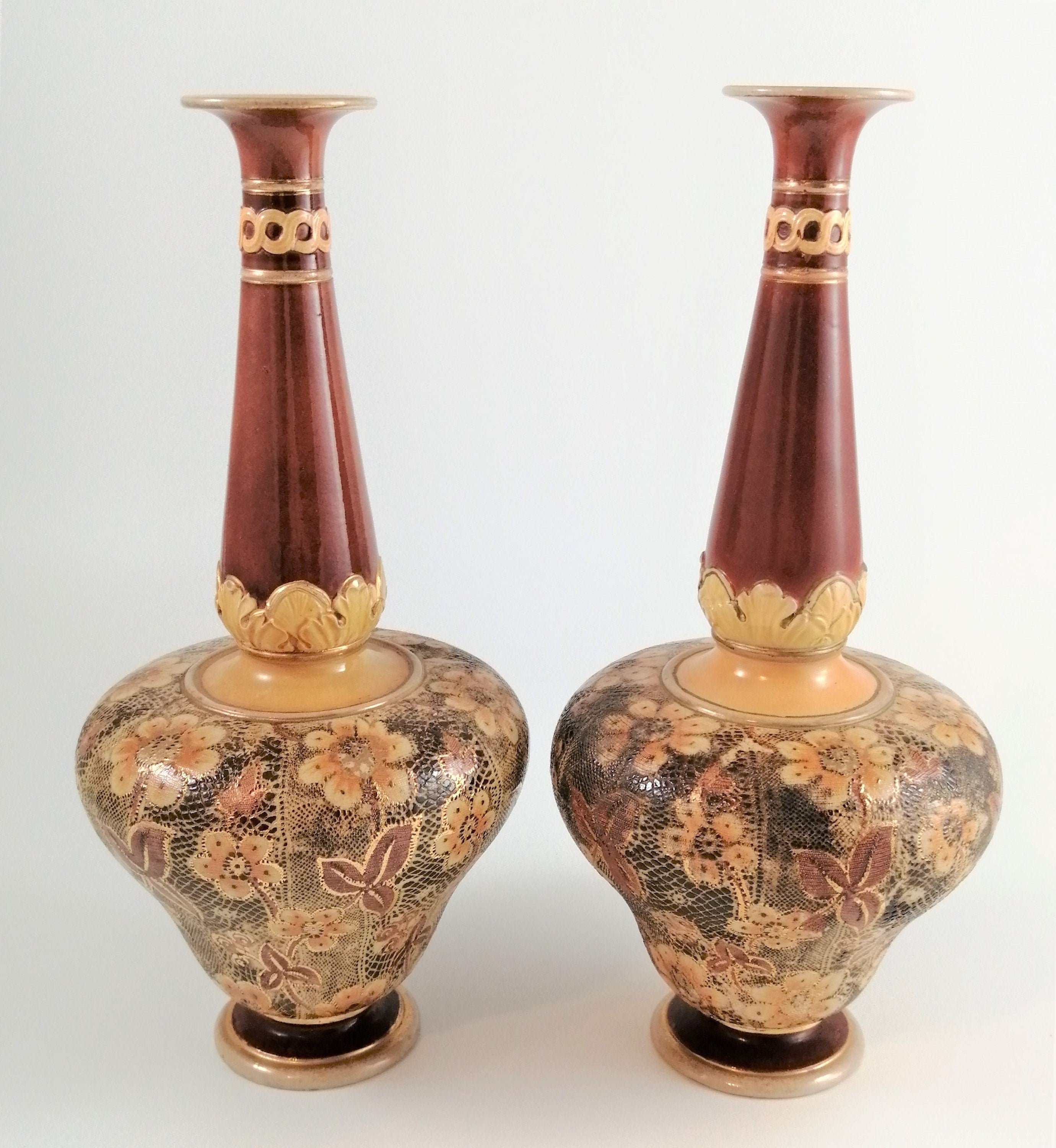 Late 19th Century Royal Doulton Slater's Patent Vase,set of 2