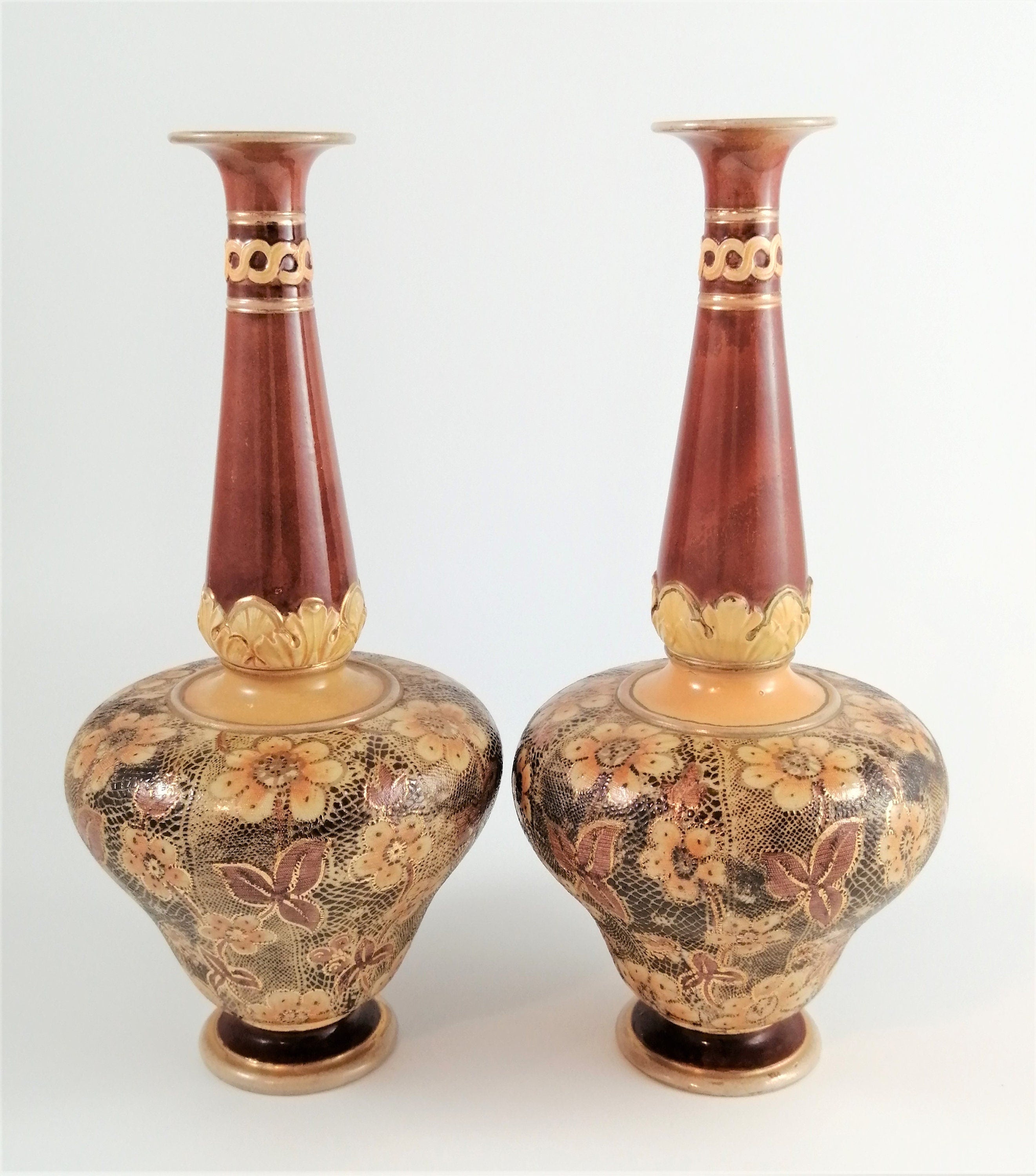 Late 19th Century Royal Doulton Slater's Patent Vase,set of 2