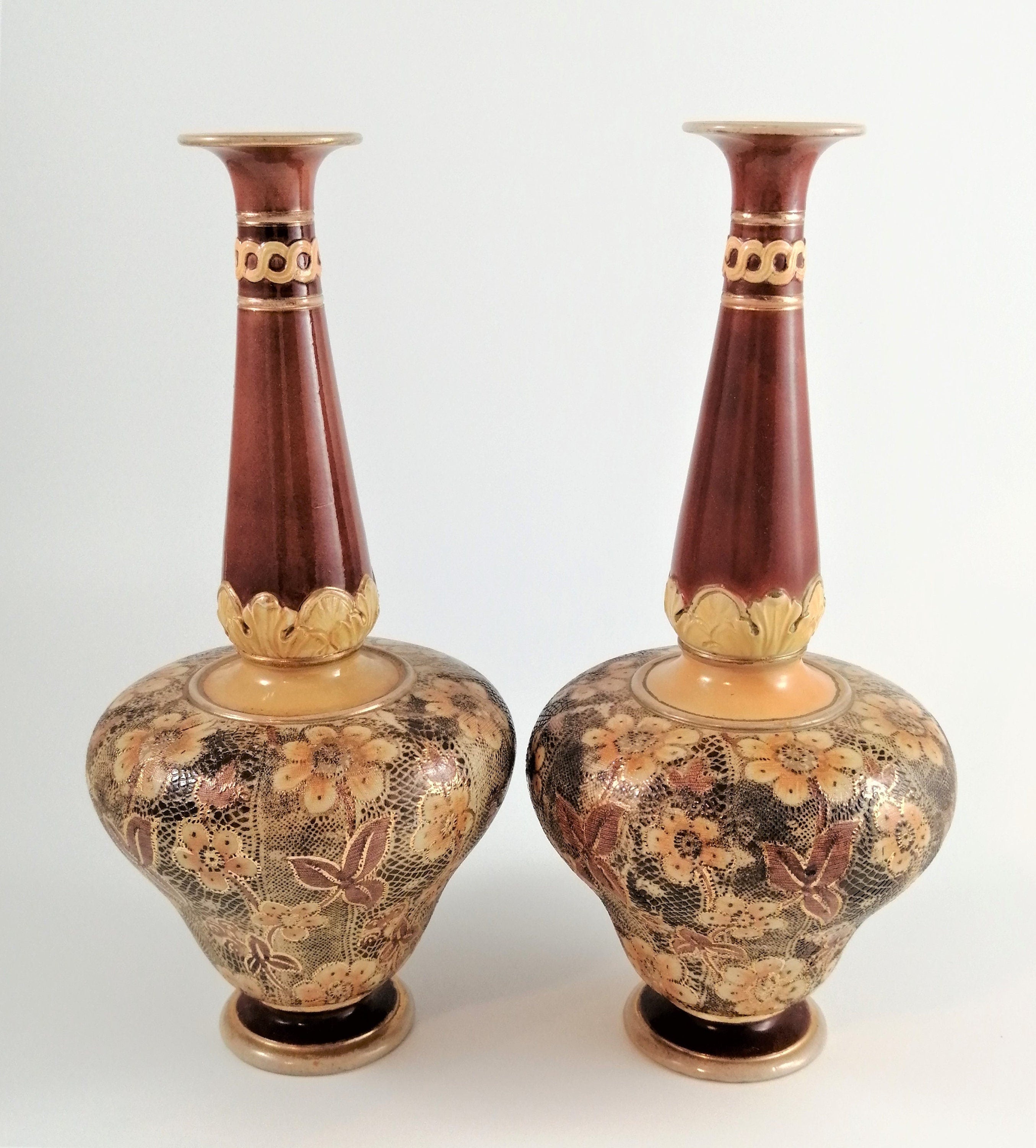 Late 19th Century Royal Doulton Slater's Patent Vase,set of 2