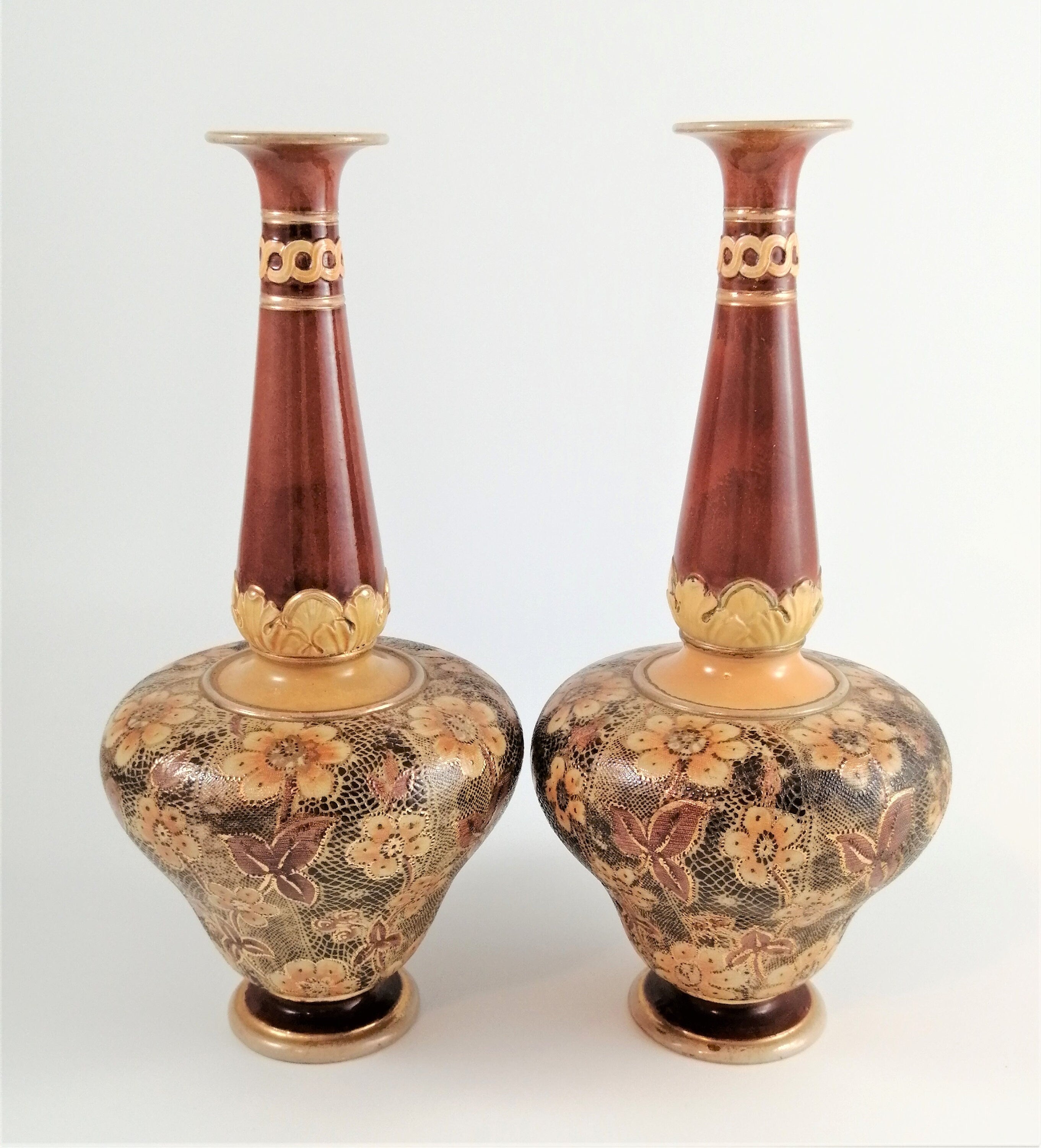 Late 19th Century Royal Doulton Slater's Patent Vase,set of 2