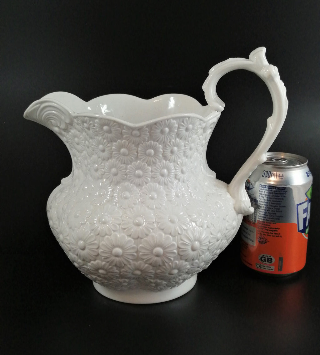Antique Ridgway white rosette china jug ,c.1820