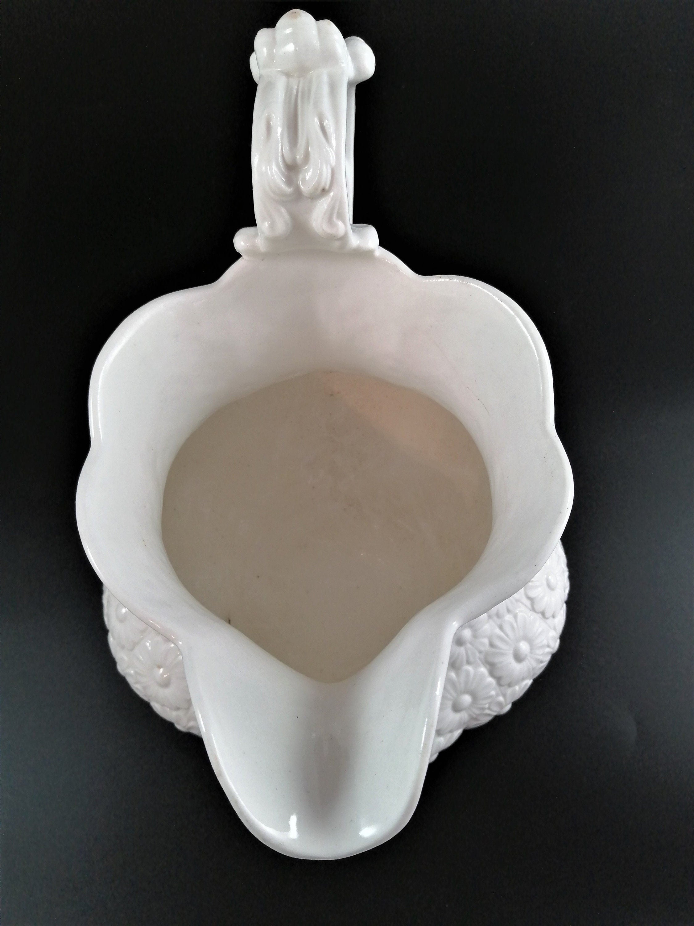 Antique Ridgway white rosette china jug ,c.1820