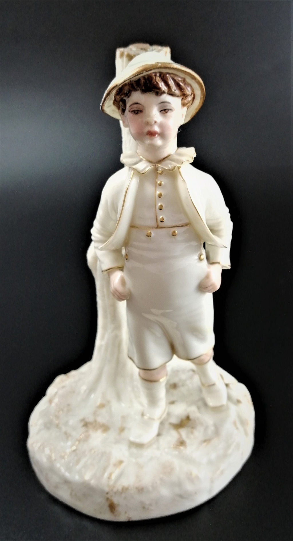 Antique Royal Worcester Painted and Gilt Ivory Porcelain Figurine,James Hadley