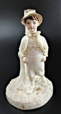 Antique Royal Worcester Painted and Gilt Ivory Porcelain Figurine,James Hadley
