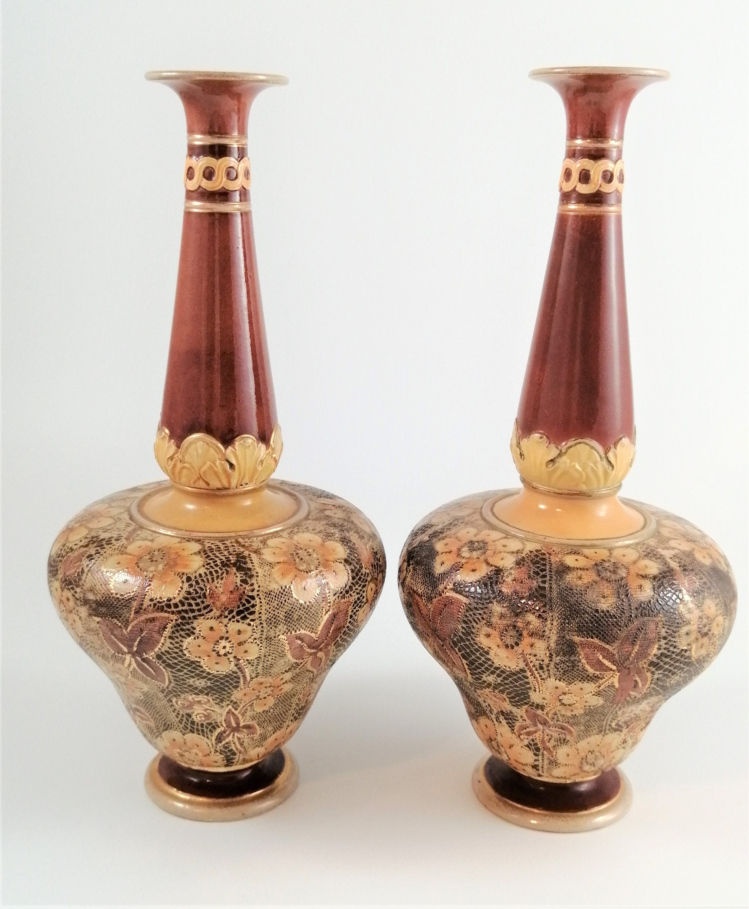 Late 19th Century Royal Doulton Slater's Patent Vase,set of 2