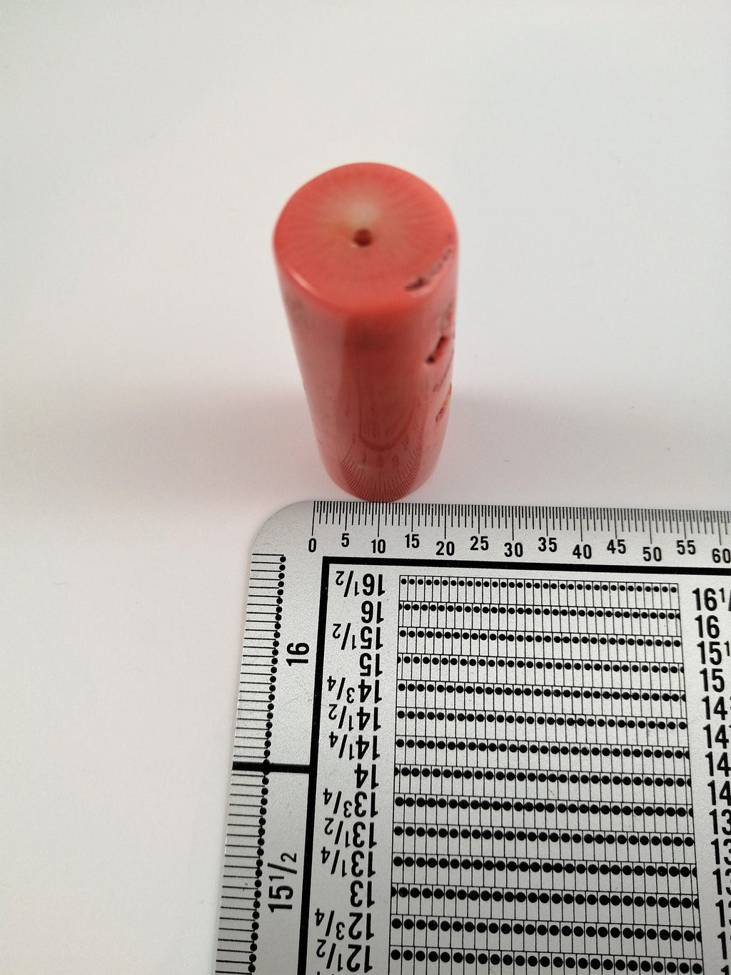 Antique Cylindrical, Barrel Natural Salmon Pink  Coral Bead 36,08 g.
