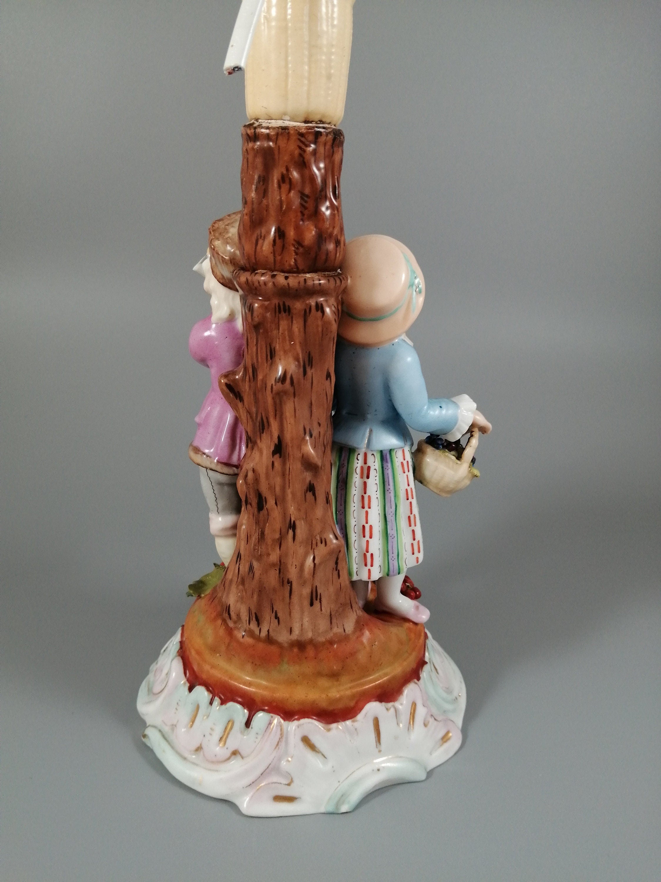 Antique Porcelain Lamp, Sitzendorf, Late 19th C.