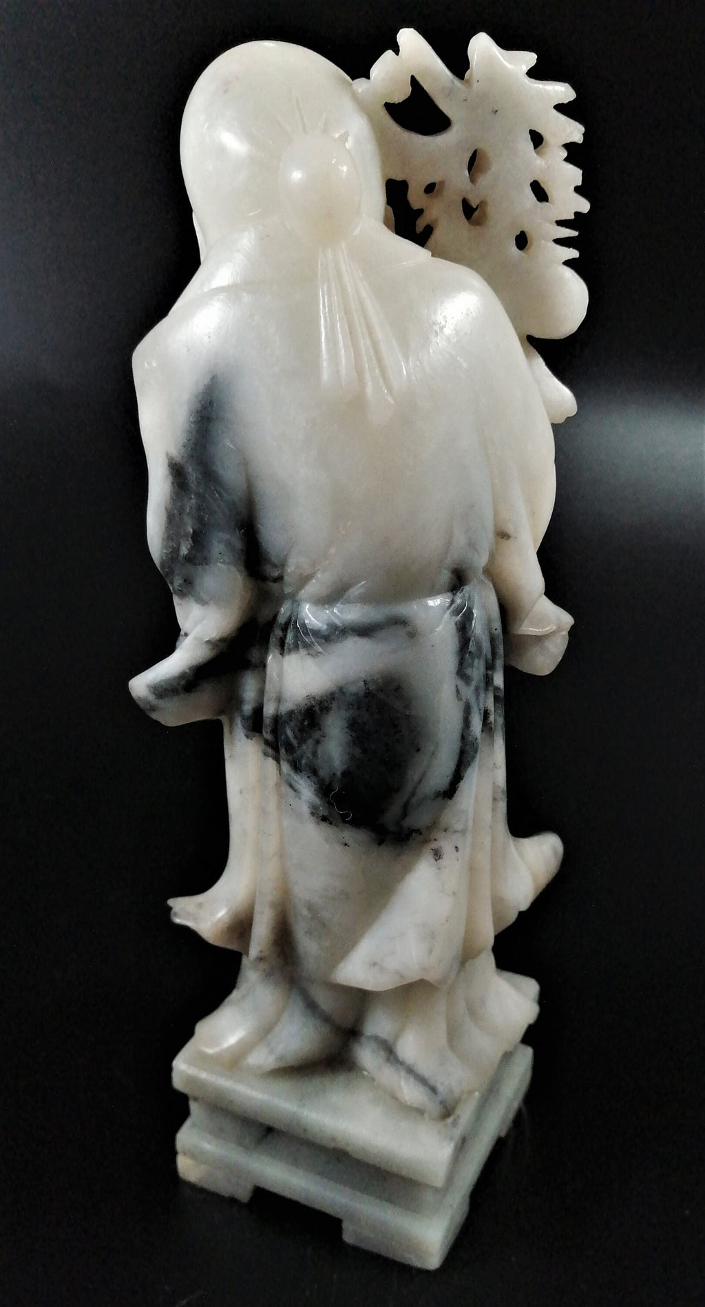 Chinese Republic carved soapstone figurine of Shou (壽),also known as Shouxing 壽星.