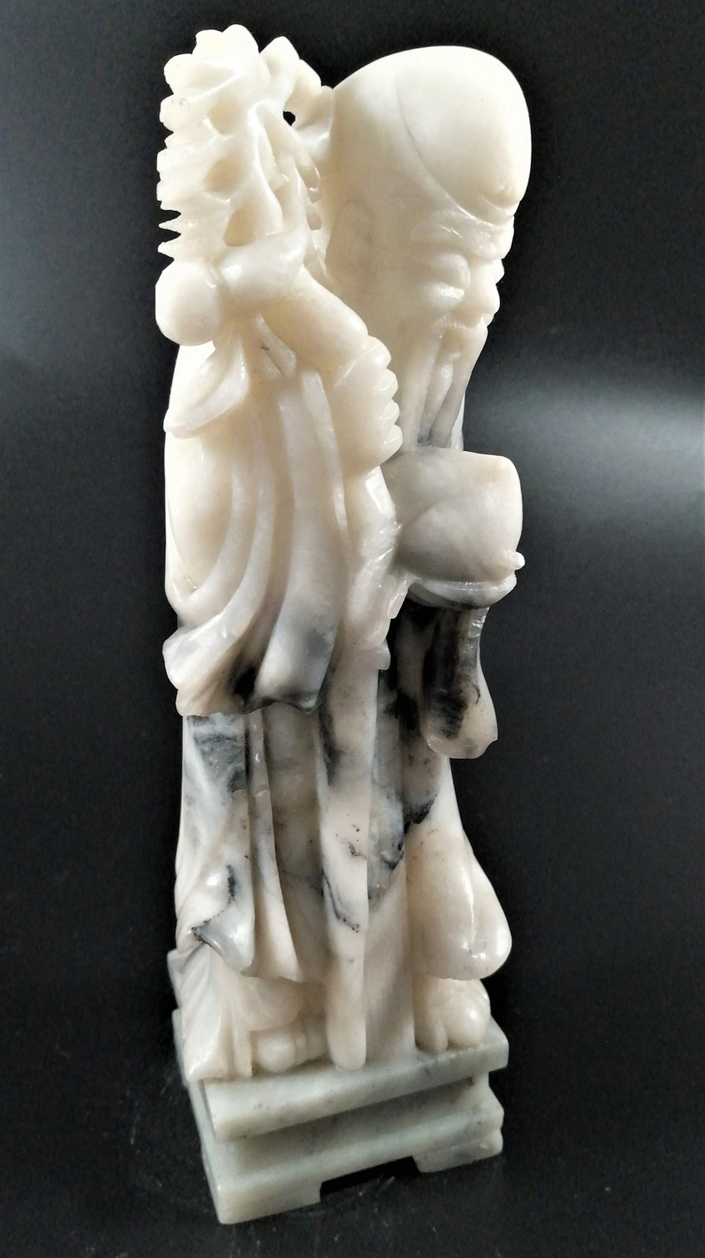 Chinese Republic carved soapstone figurine of Shou (壽),also known as Shouxing 壽星.