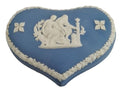 Antique Wedgwood Jasperware Heart Trinket Box: Blue Greek Mythology Design