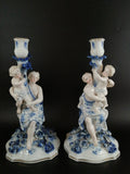 Pair of antique porcelain candlesticks, of the highest quality, Sitzendorf с.1890