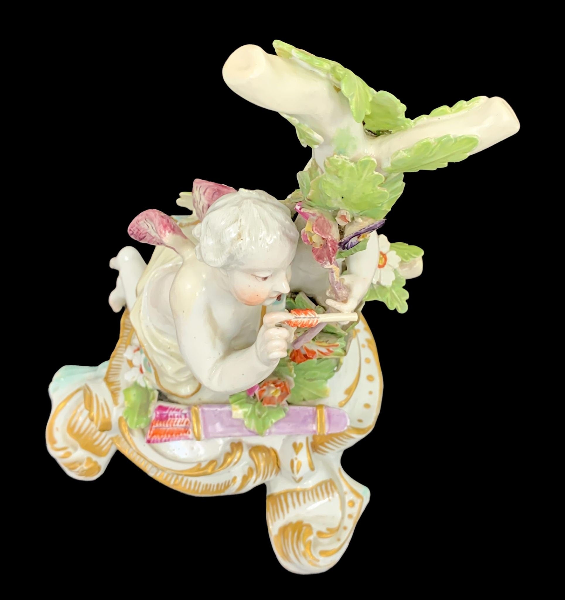 Chelsea Derby Figure of Cupid Kneeling by Tree, c. 1770