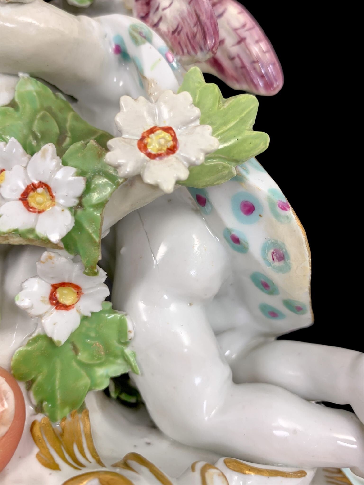 Chelsea Derby Figure of Cupid Kneeling by Tree, c. 1770