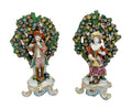 A pair of 18th century Chelsea – Derby bocage porcelain figurines.