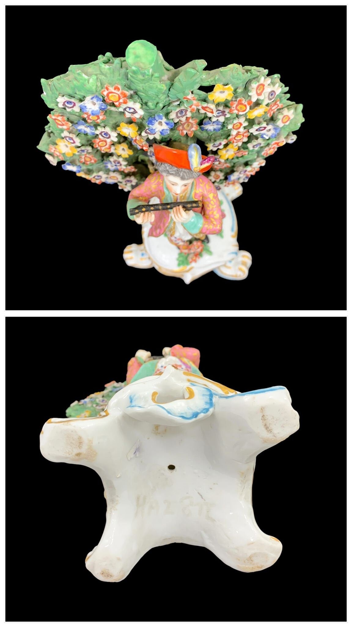 A pair of 18th century Chelsea – Derby bocage porcelain figurines.