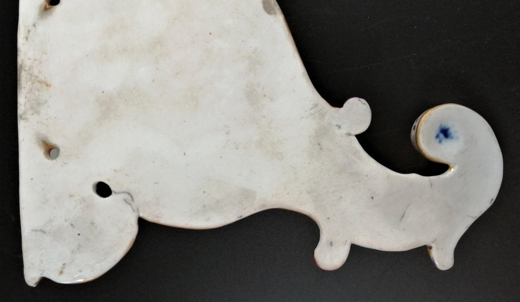 Antique Volkstedt Porcelain Wall Pockets: Relief Cornucopia, 1800s