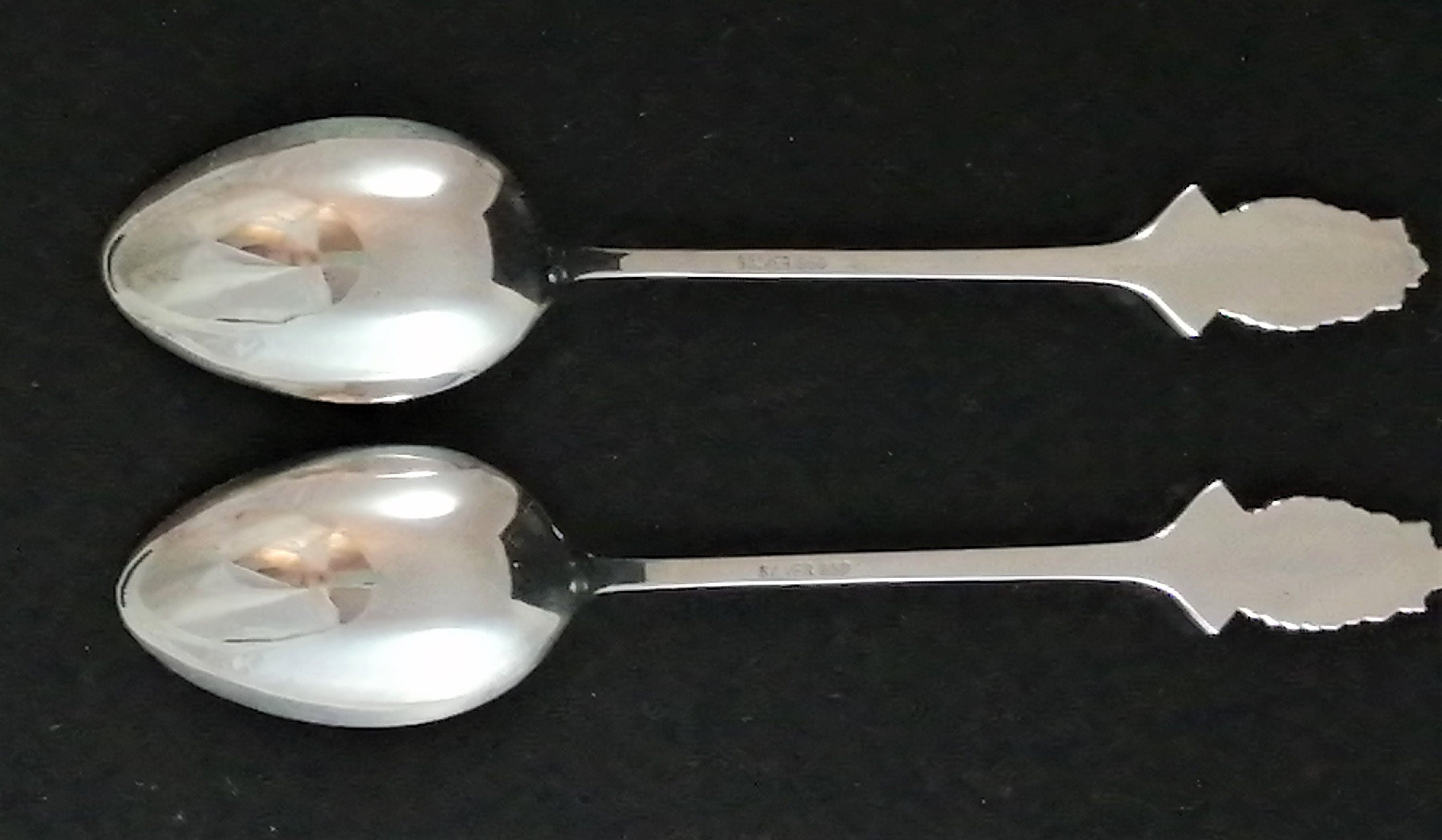 Pair of .950 silver commemorative spoons, "Ganken", Japan, in an original case.
