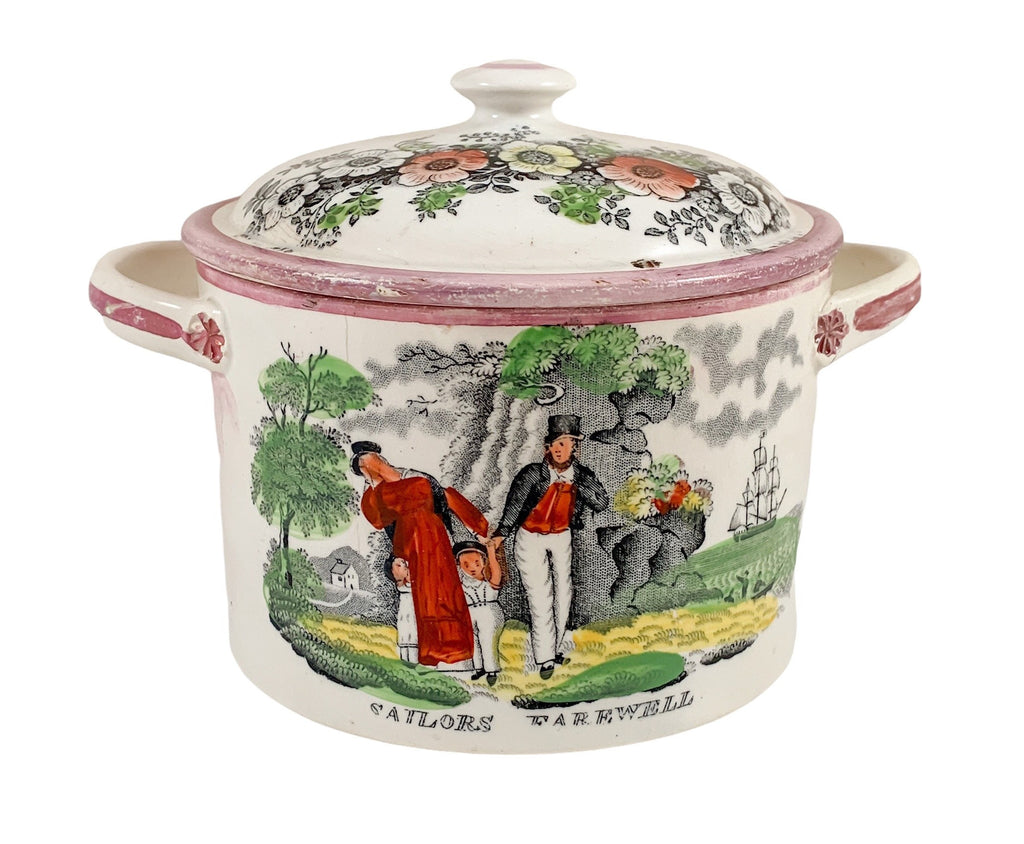 19th Century Sunderland Lustre Lidded Pot.Rare