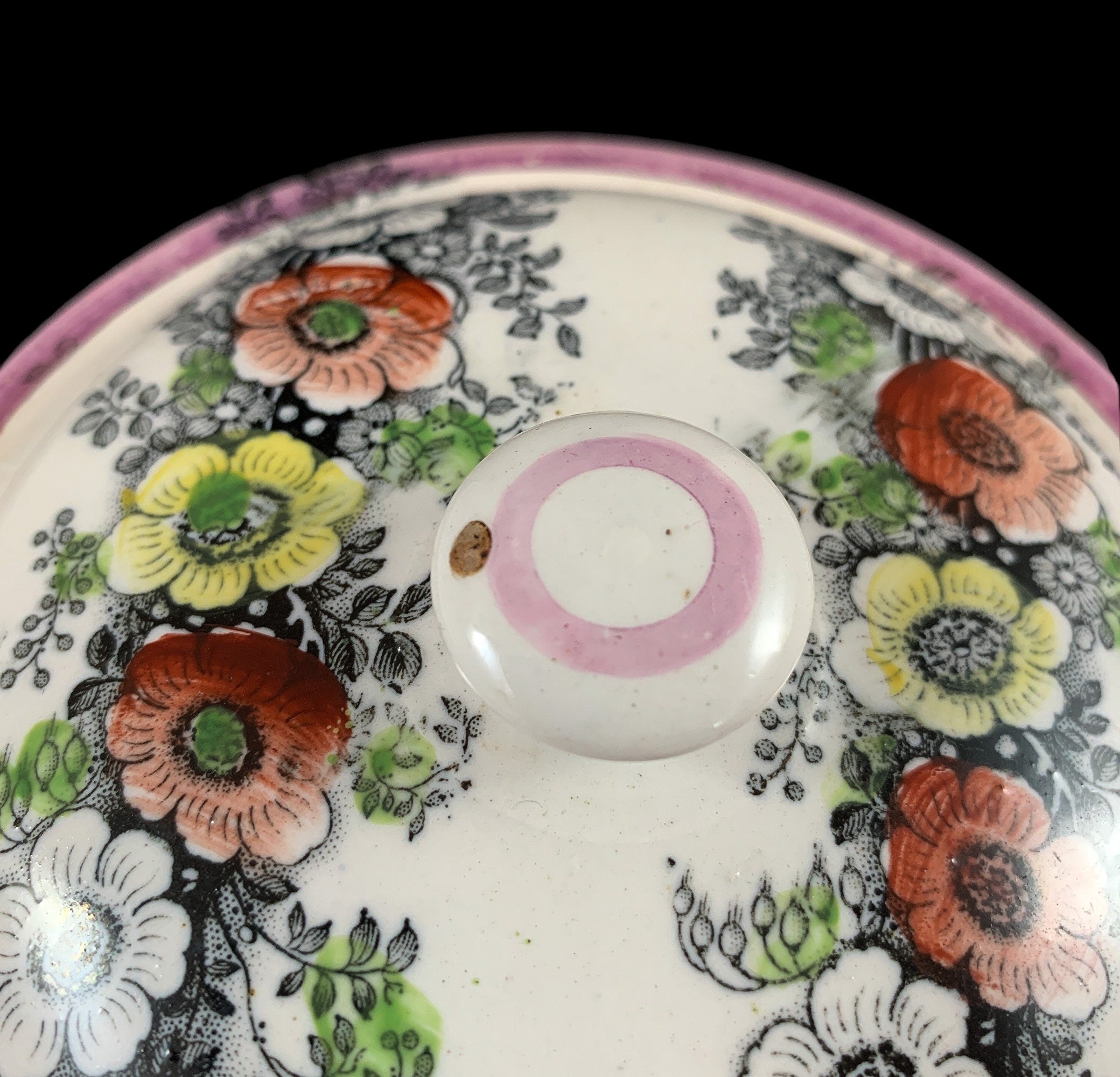 19th Century Sunderland Lustre Lidded Pot.Rare