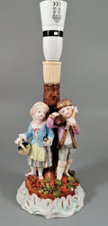 Antique Porcelain Lamp, Sitzendorf, Late 19th C.
