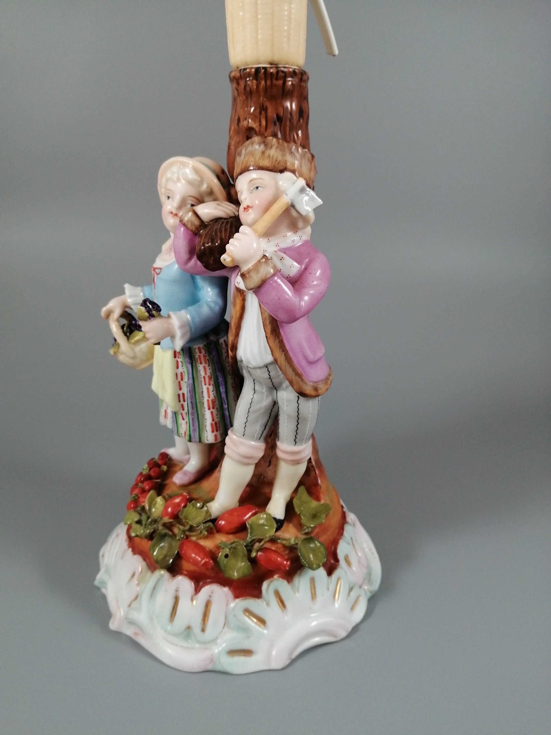 Antique Porcelain Lamp, Sitzendorf, Late 19th C.